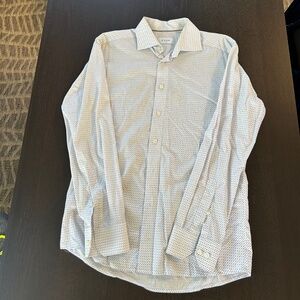 Eton White Dress Shirt with Blue Mini Rockets - Size 39/15.5 Slim